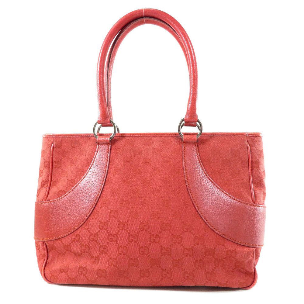 Gucci Leather Red bag Red tote Canvas GG Shoulder - Picture 11 of 11
